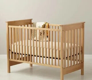 natural wood crib