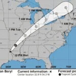 beryl projected path