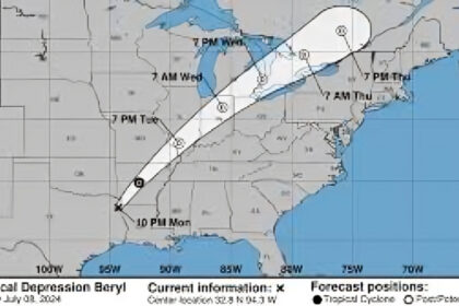 beryl projected path